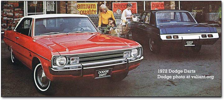 The 1972 Dodge Dart Demon and Swinger Valiant Duster and Scamp were 