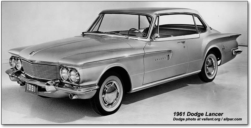 The Lancer was a Dodge version of the Valiant created due to the incredible The Lancer was a Dodge version of the Valiant created due to the incredible