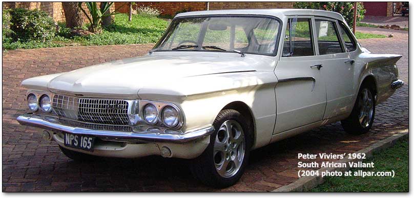 Valiant of South Africa 1962 Bill Watson wrote The bucket seats of the 