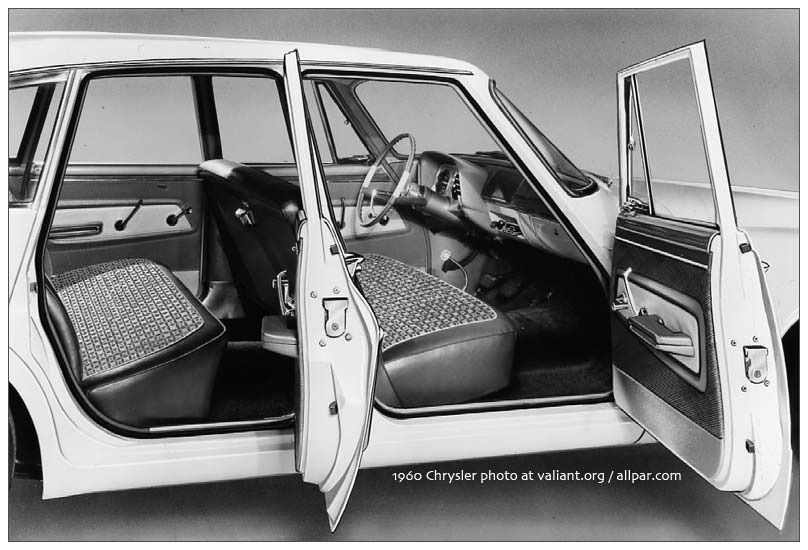 1960 Valiant seats V100 had one color for seats and door panels 