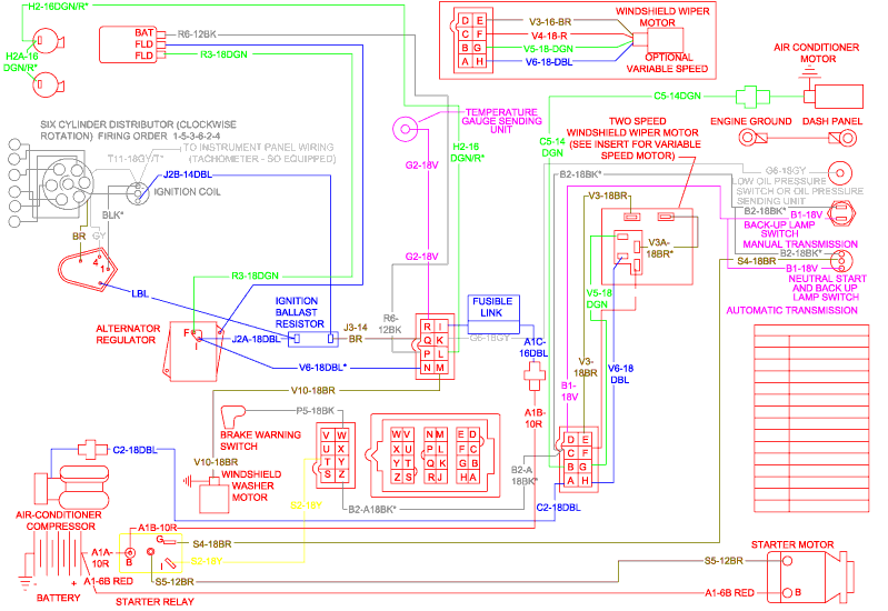 Electrical diagrams for Chrysler, Dodge, and Plymouth cars